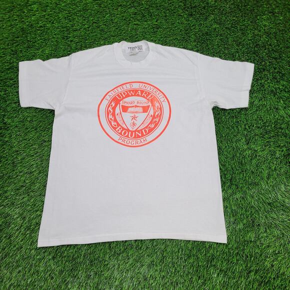 Vintage 80s Fairfield University Upward Bound Program Shirt Large 21x26 USA - Picture 1 of 12
